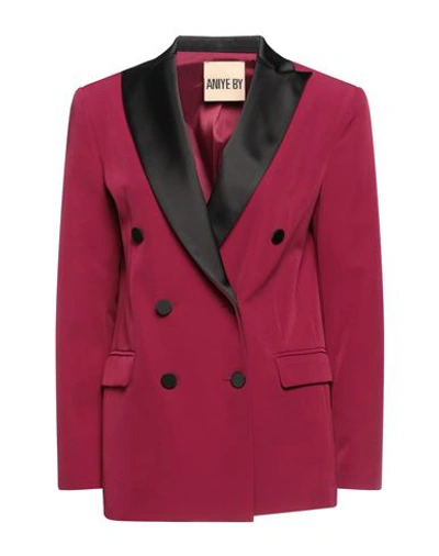 Shop Aniye By Woman Blazer Garnet Size 6 Polyester, Elastane In Red