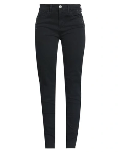 Shop Liu •jo Woman Jeans Black Size 25w-30l Cotton, Elastane