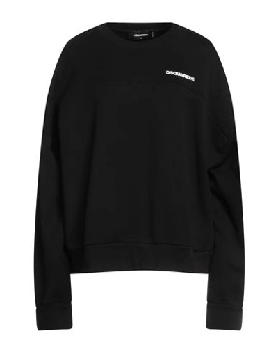 Shop Dsquared2 Woman Sweatshirt Black Size L Cotton