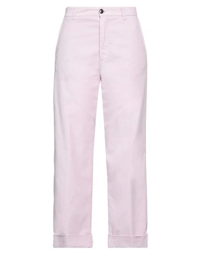 Myths Woman Pants Lilac Size 6 Cotton, Polyester, Elastane In Purple