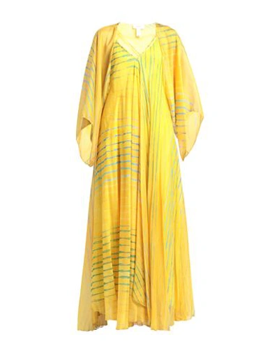 Shop Beatrice B Beatrice .b Woman Maxi Dress Yellow Size 2 Silk, Viscose