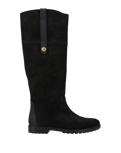 Shop Tommy Hilfiger Woman Knee Boots Black Size 6 Soft Leather