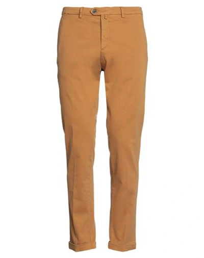 Shop B Settecento Man Pants Ocher Size 33 Cotton, Elastane In Yellow