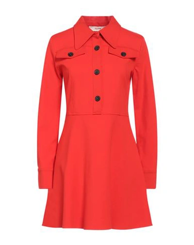 Jucca Woman Mini Dress Tomato Red Size 6 Viscose, Polyamide, Elastane In Tomato Red