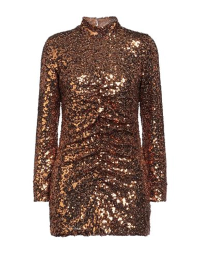 Aniye N°2 Woman Mini Dress Bronze Size M Polyester, Elastane In Yellow