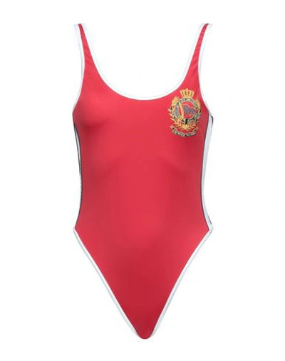 Shop Guess Woman One-piece Swimsuit Red Size Xs Polyamide, Elastane