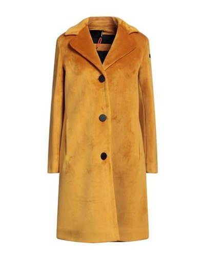 Shop Rrd Woman Coat Ocher Size 4 Polyester, Elastane In Yellow