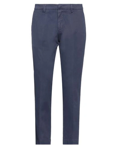 Shop Gabardine Man Pants Navy Blue Size 32 Cotton, Elastane
