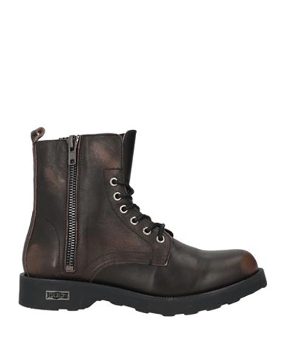 Cult Man Ankle Boots Dark Brown Size 12 Soft Leather In Brown