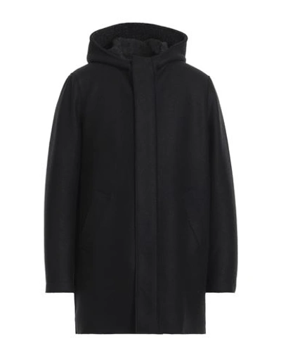 Shop Harris Wharf London Man Coat Black Size 40 Virgin Wool