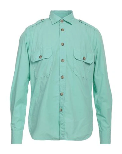 Shop Guglielminotti Man Shirt Light Green Size M Cotton