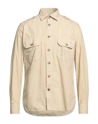 Shop Guglielminotti Man Shirt Beige Size M Cotton