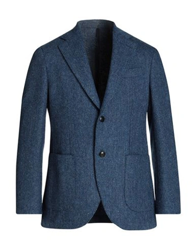Shop Mp Massimo Piombo Man Blazer Pastel Blue Size 40 Virgin Wool