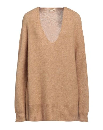 Shop Momoní Woman Sweater Sand Size L Alpaca Wool, Polyamide, Elastane In Beige