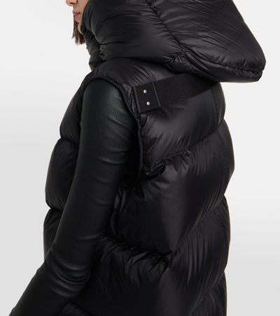 Rick Owens Oversized Quilted Knit-paneled Shell Hooded Down Jacket In Black