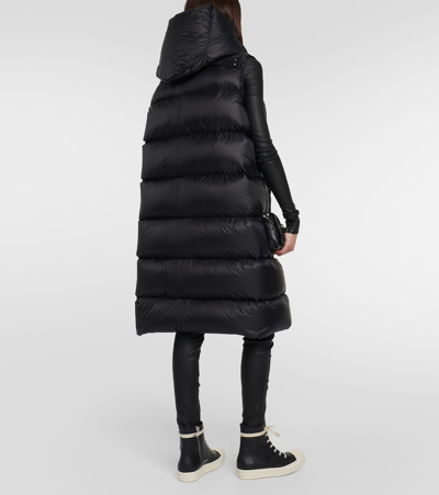 Rick Owens Oversized Quilted Knit-paneled Shell Hooded Down Jacket In Black
