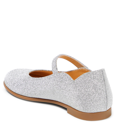 Shop Christian Louboutin Melodie Chick Glitter Ballet Flats In Silver