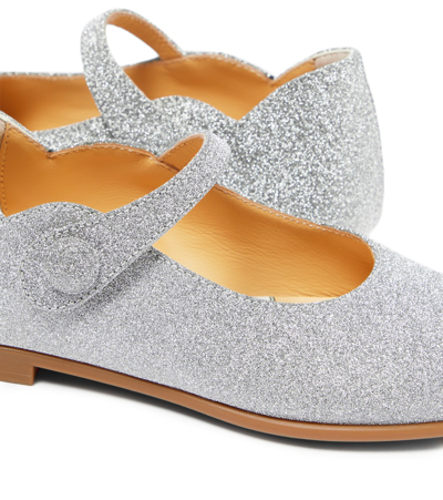 Shop Christian Louboutin Melodie Chick Glitter Ballet Flats In Silver