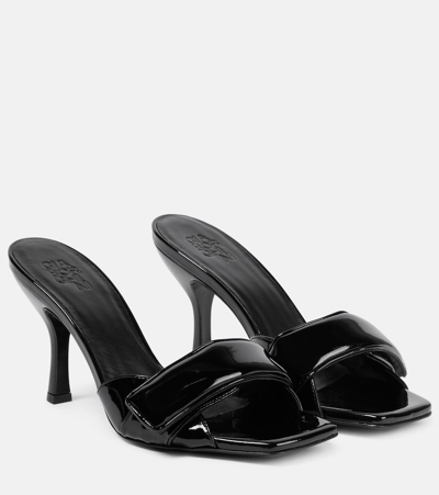 Shop Gia Borghini Alodie Faux Leather Mules In Black