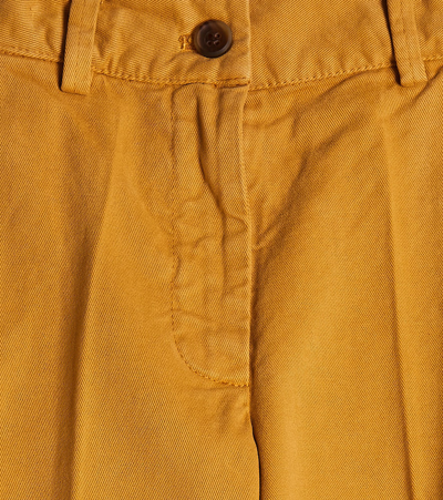 Shop Morley Pleated Cotton Pants In Yellow