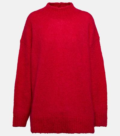 Shop Isabel Marant Idol Mohair-blend Mockneck Sweater In Pink