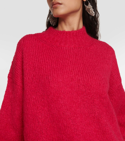 Shop Isabel Marant Idol Mohair-blend Mockneck Sweater In Pink