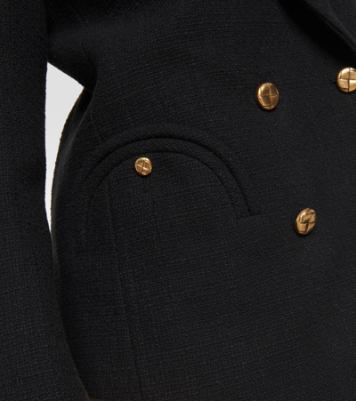 Blazé Milano Missy Double-breasted Cotton-blend Blazer In Black