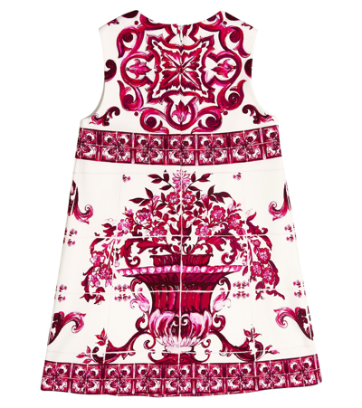 Shop Dolce & Gabbana Printed Cotton Dress In Pink