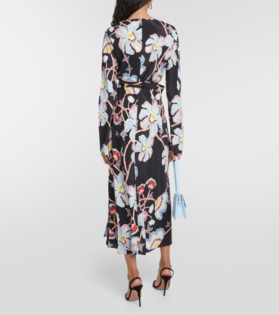 Shop Diane Von Furstenberg Tilly Floral Midi Dress In Multicoloured