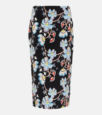 Shop Diane Von Furstenberg Kara Floral Cady Pencil Skirt In Multicoloured