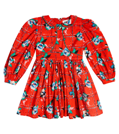Shop Morley Temple Printed Cotton Dress In Red