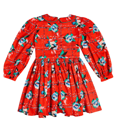 Shop Morley Temple Printed Cotton Dress In Red