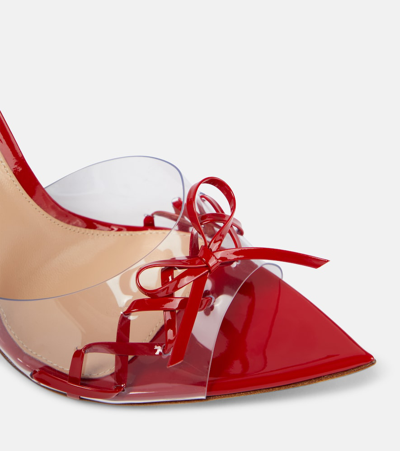 Shop Gianvito Rossi Patent Leather And Pvc Mules In Red