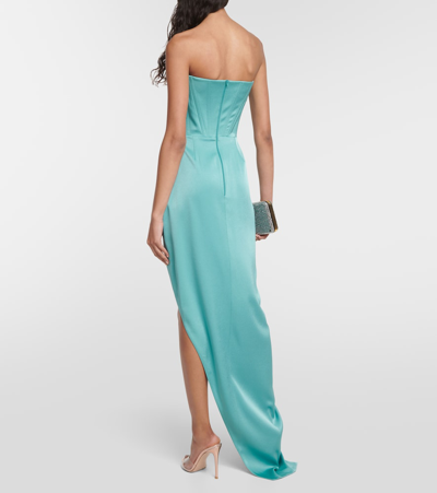 Shop Alex Perry Strapless Gathered Gown In Black