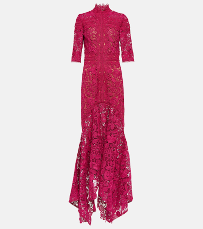 Shop Costarellos Kalissa Guipure Lace Gown In Pink