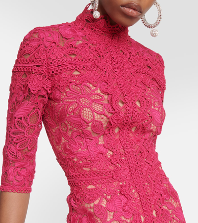 Shop Costarellos Kalissa Guipure Lace Gown In Pink