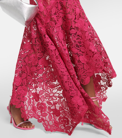 Shop Costarellos Kalissa Guipure Lace Gown In Pink