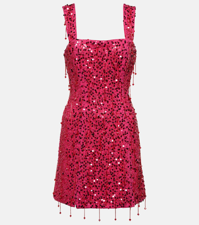 Shop Simkhai Noemi Sequined Minidress In Pink