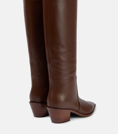 Shop Gianvito Rossi Leather Cowboy Boots In Brown