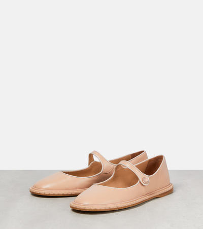 Shop Chloé Rubie Leather Ballet Flats In Pink
