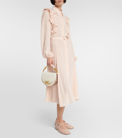 Shop Chloé Rubie Leather Ballet Flats In Pink