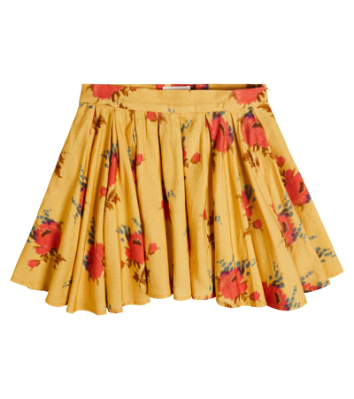 Shop Morley Floral Cotton-blend Skirt In Yellow