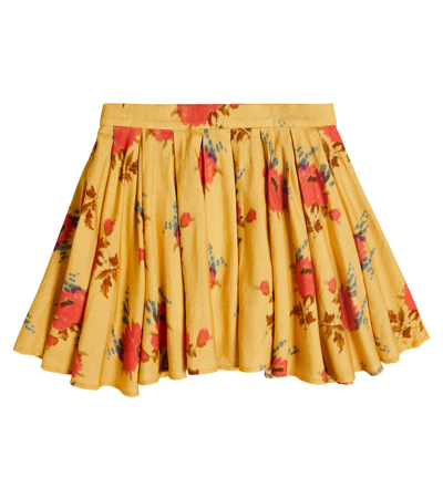 Shop Morley Floral Cotton-blend Skirt In Yellow