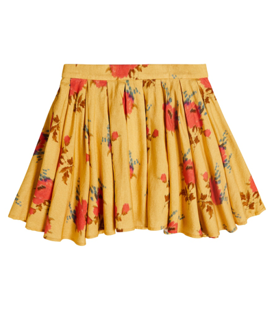 Morley Floral Cotton-blend Skirt In Yellow