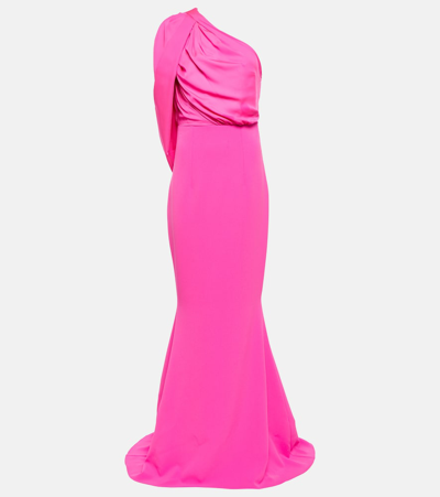 Shop Safiyaa Ambrette Beverly Crêpe And Satin Gown In Pink