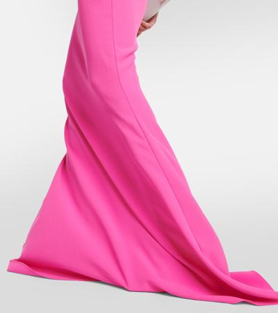AMBRETTE BEVERLY绉纱与缎布长礼服