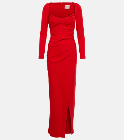 Shop Roland Mouret Cady Maxi Dress In Red