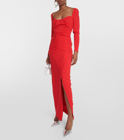 Shop Roland Mouret Cady Maxi Dress In Red