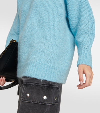 Shop Isabel Marant Idol Mohair-blend Mockneck Sweater In Blue