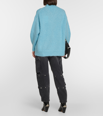 Shop Isabel Marant Idol Mohair-blend Mockneck Sweater In Blue